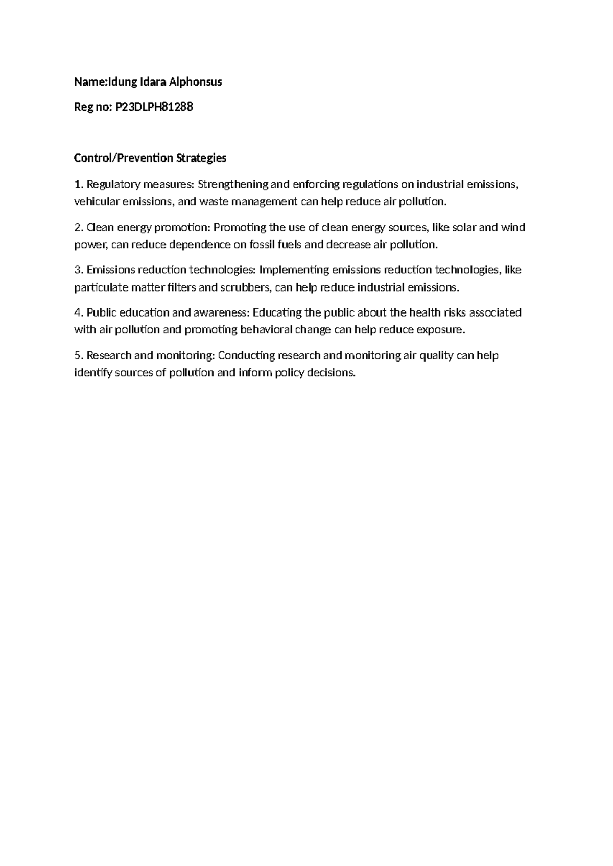 Picture Idea: Strategies For Reducing Air Pollution Group 6 Comm 845
