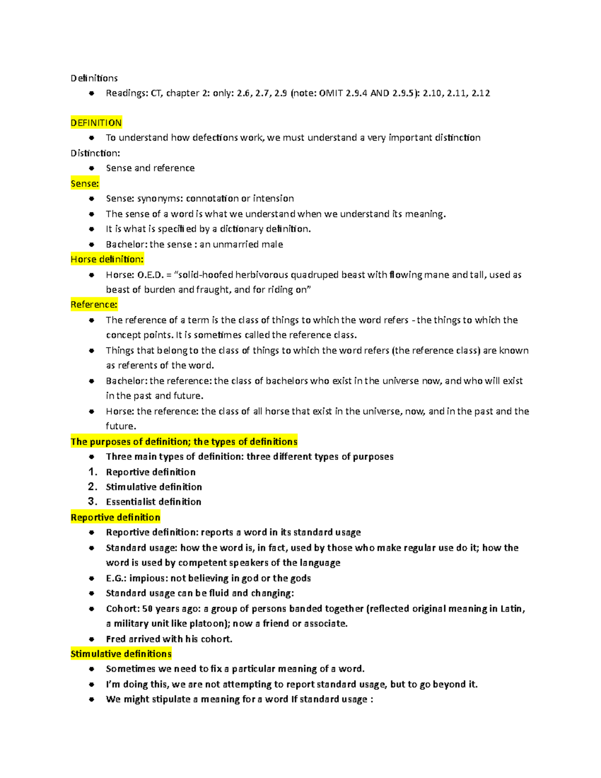 Phi 1101 Test 2 Study Notes: Understanding Definitions and Arguments ...