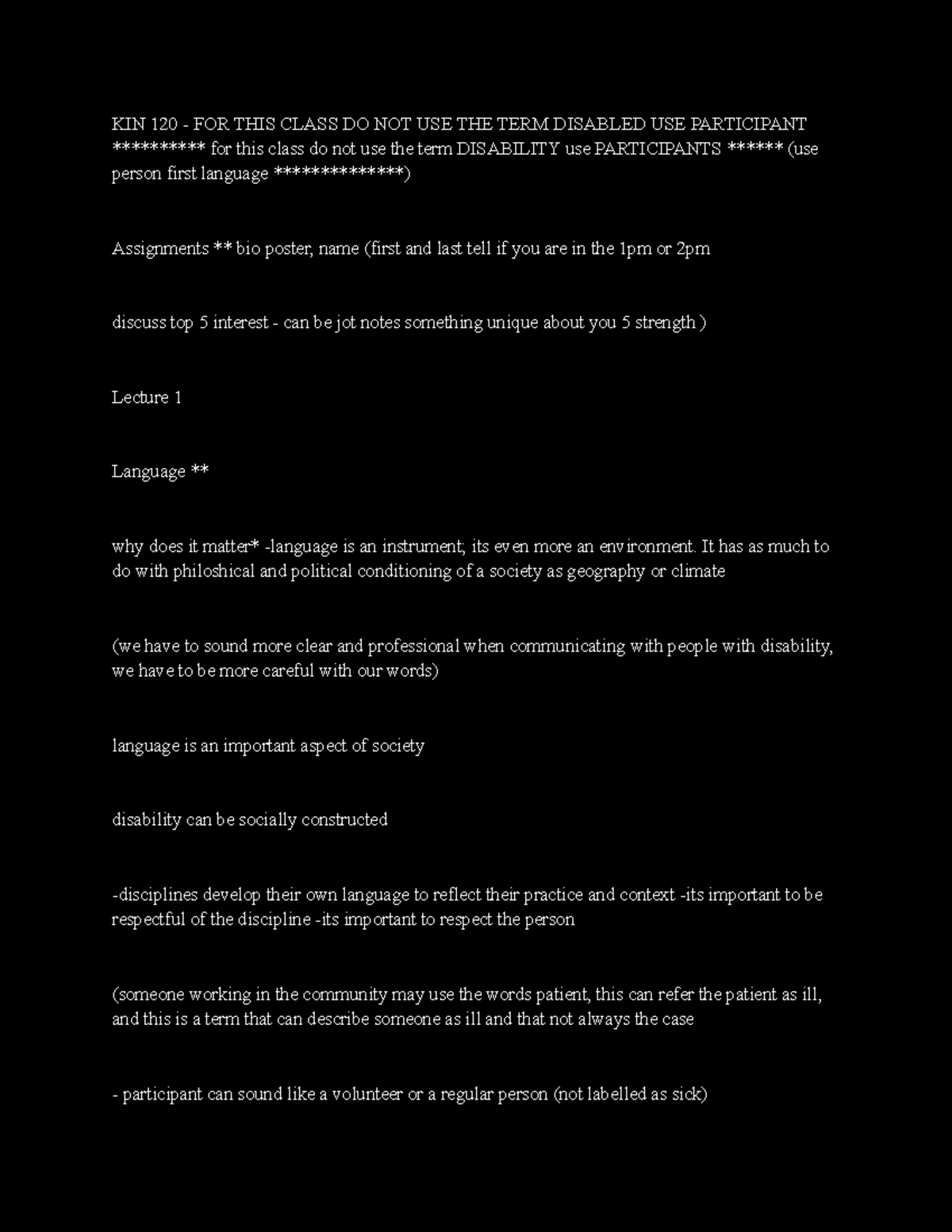 KIN 120 Lecture: Language and Disability Representation in Society ...