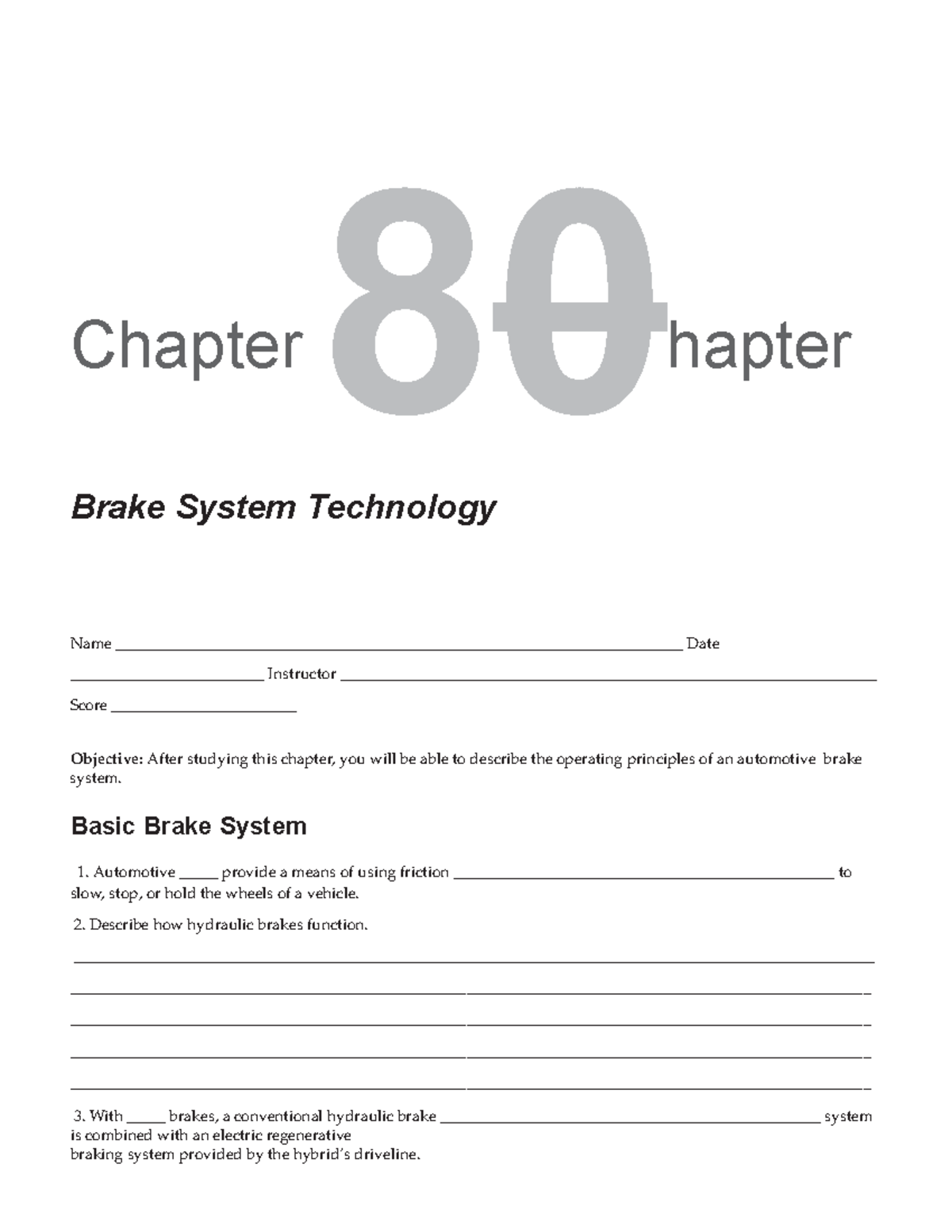 Chapter 80: Brake System Technology Overview - Modern Automotive Tech ...