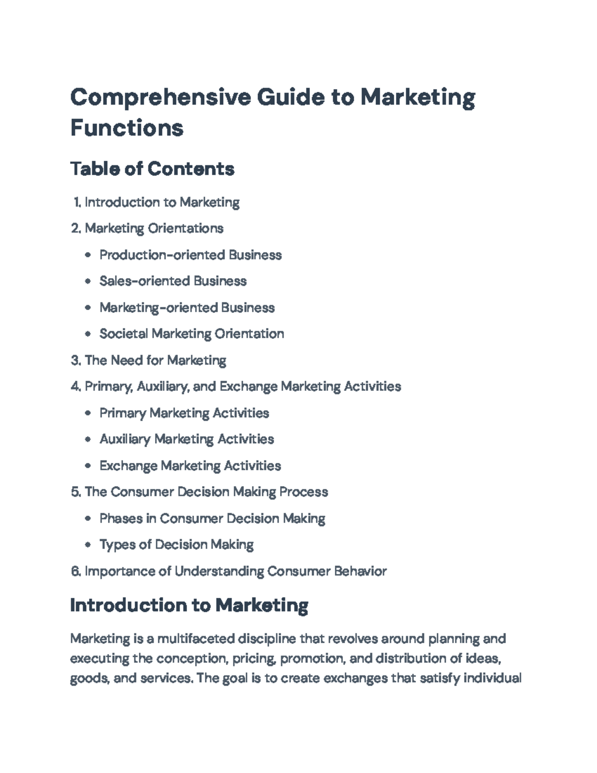 Comprehensive Marketing Functions Guide and Consumer Behavior Insights ...
