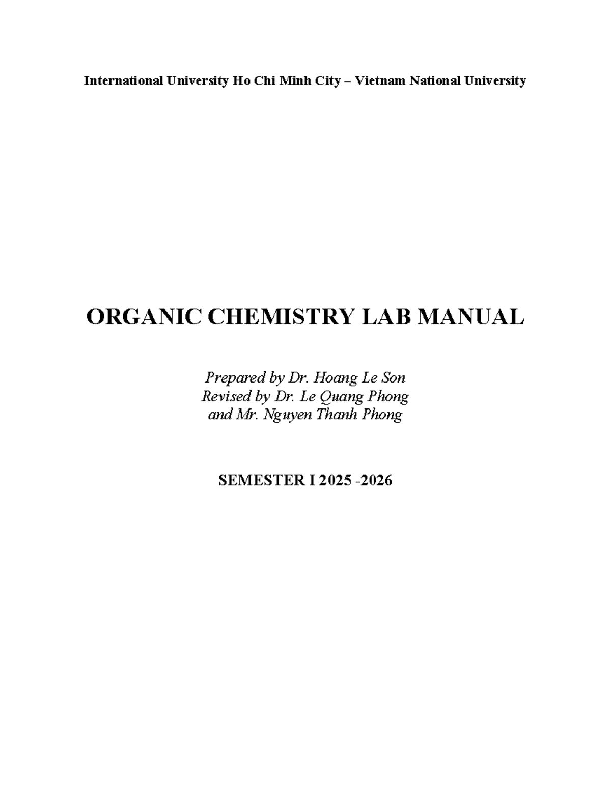 OC Lab Manual: Safety Guidelines and Recrystallization Techniques 2025 ...