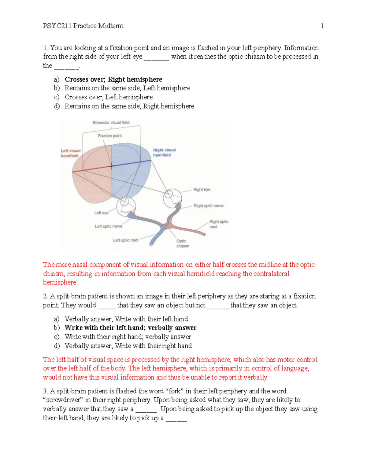 PSYC211 Practice Midterm 1 Study Guide and Answers - Studocu