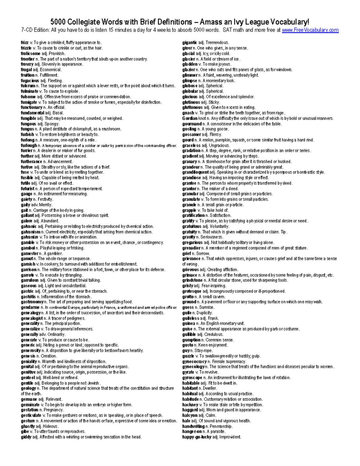 Vocabulary - Math Formulas for SAT Prep (Course Code: 8) - Studocu