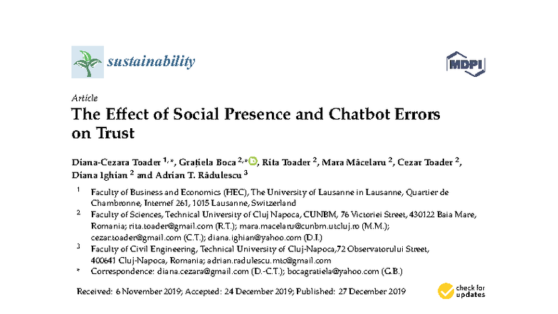 The Impact of Chatbot Errors on Trust and Consumer Responses in Digital ...