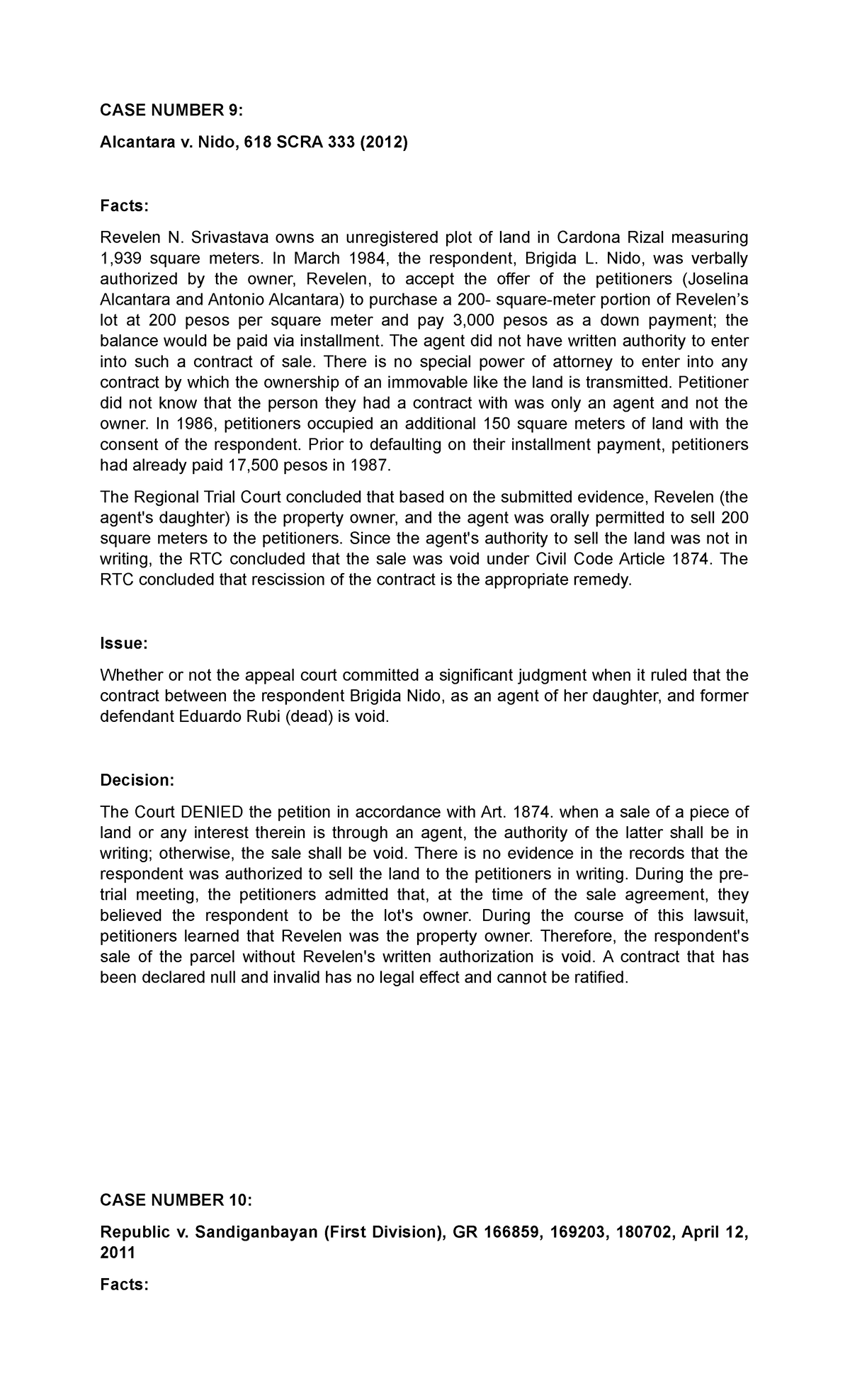 Case Digest - Group 5: Prelim Coverage of Alcantara & Republic Cases ...
