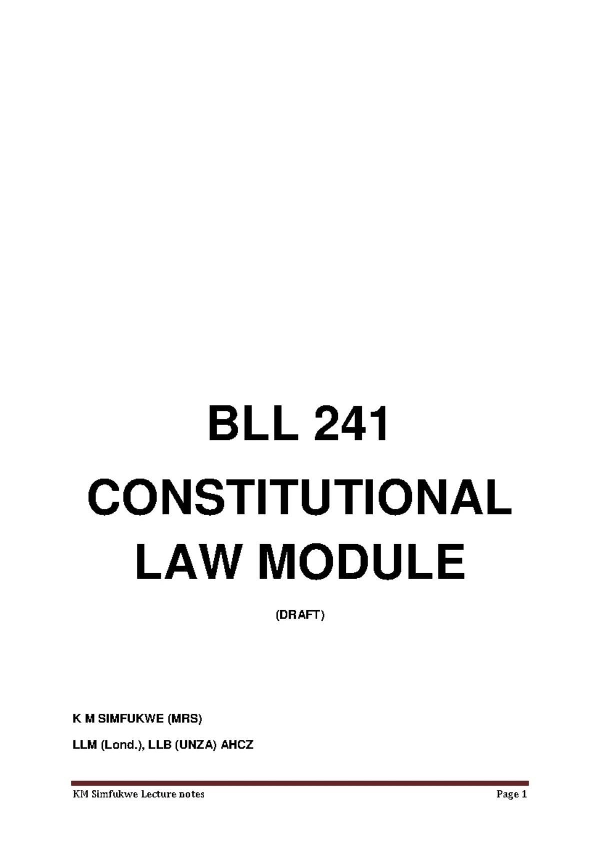 Final Draft Human Rights Module 2018 2 - UNIVERSITY OF ZAMBIA INSTITUTE ...