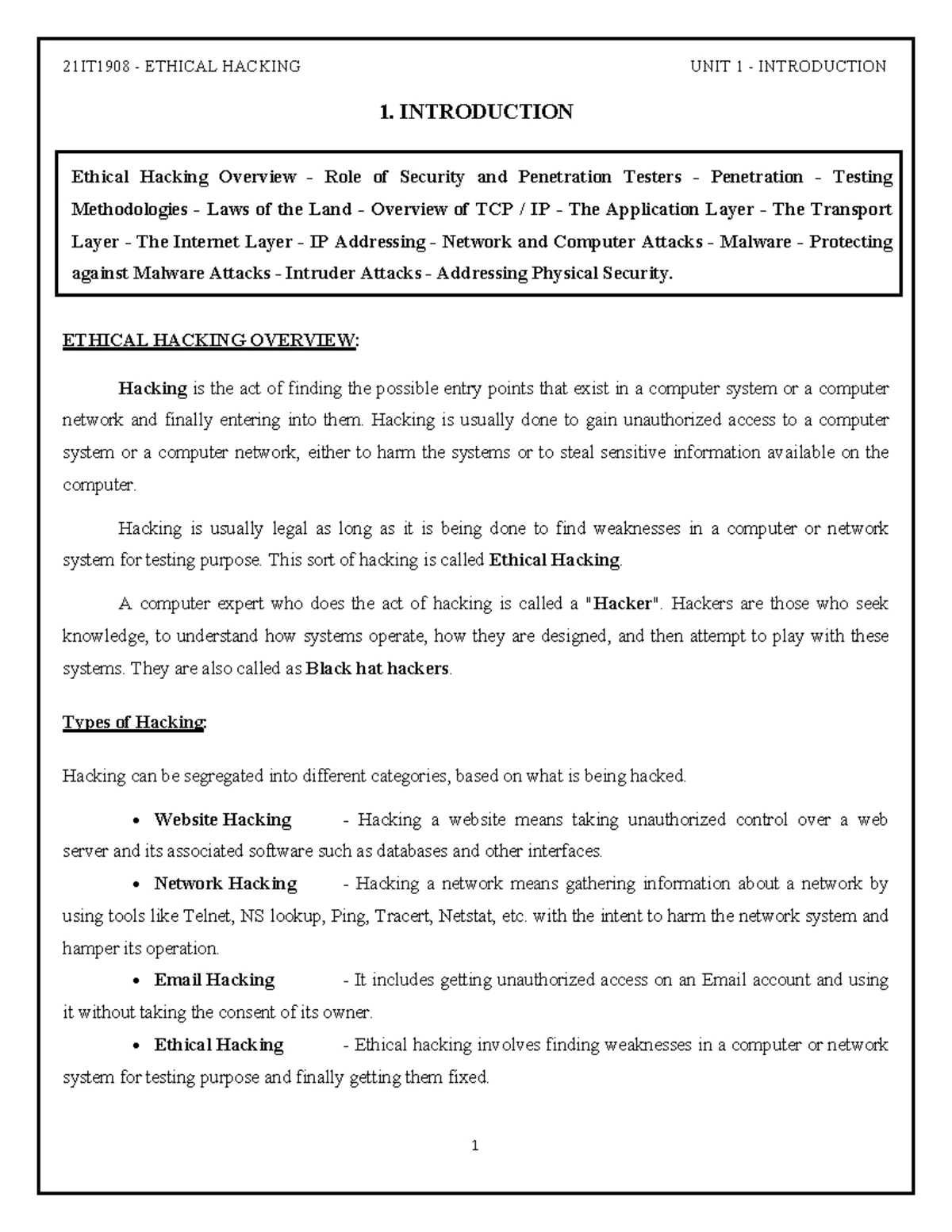 EH CCS344 - Lecture Notes on Footprinting & Reconnaissance Techniques ...