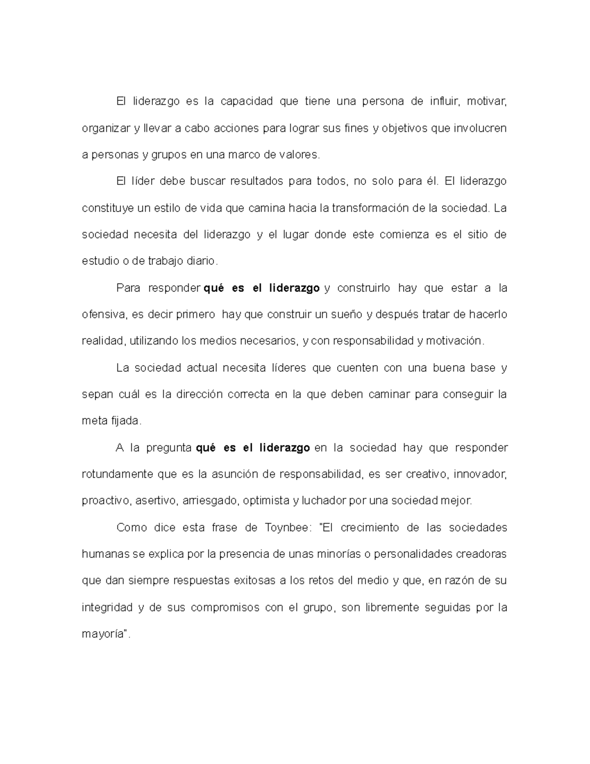 Liderazgo y su Impacto en la Sociedad: Un Análisis Profundo - Studocu