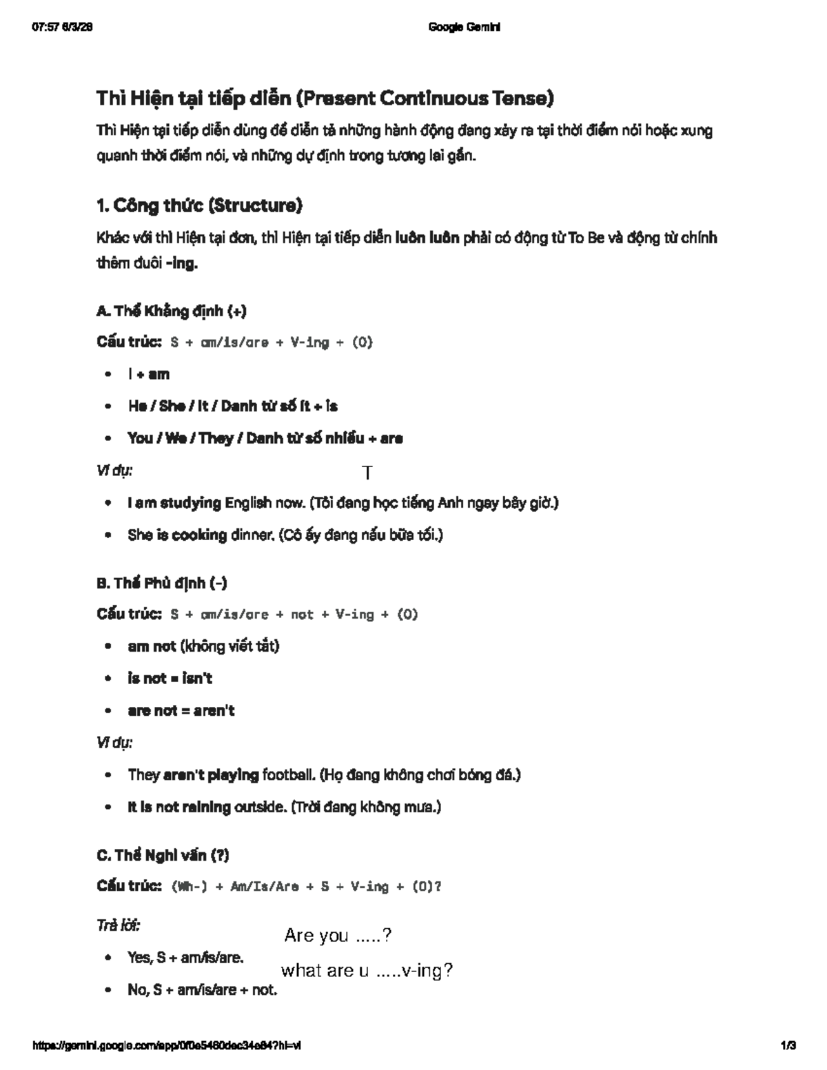 07:57 6/3/26 - Present Continuous Tense Notes - Studocu