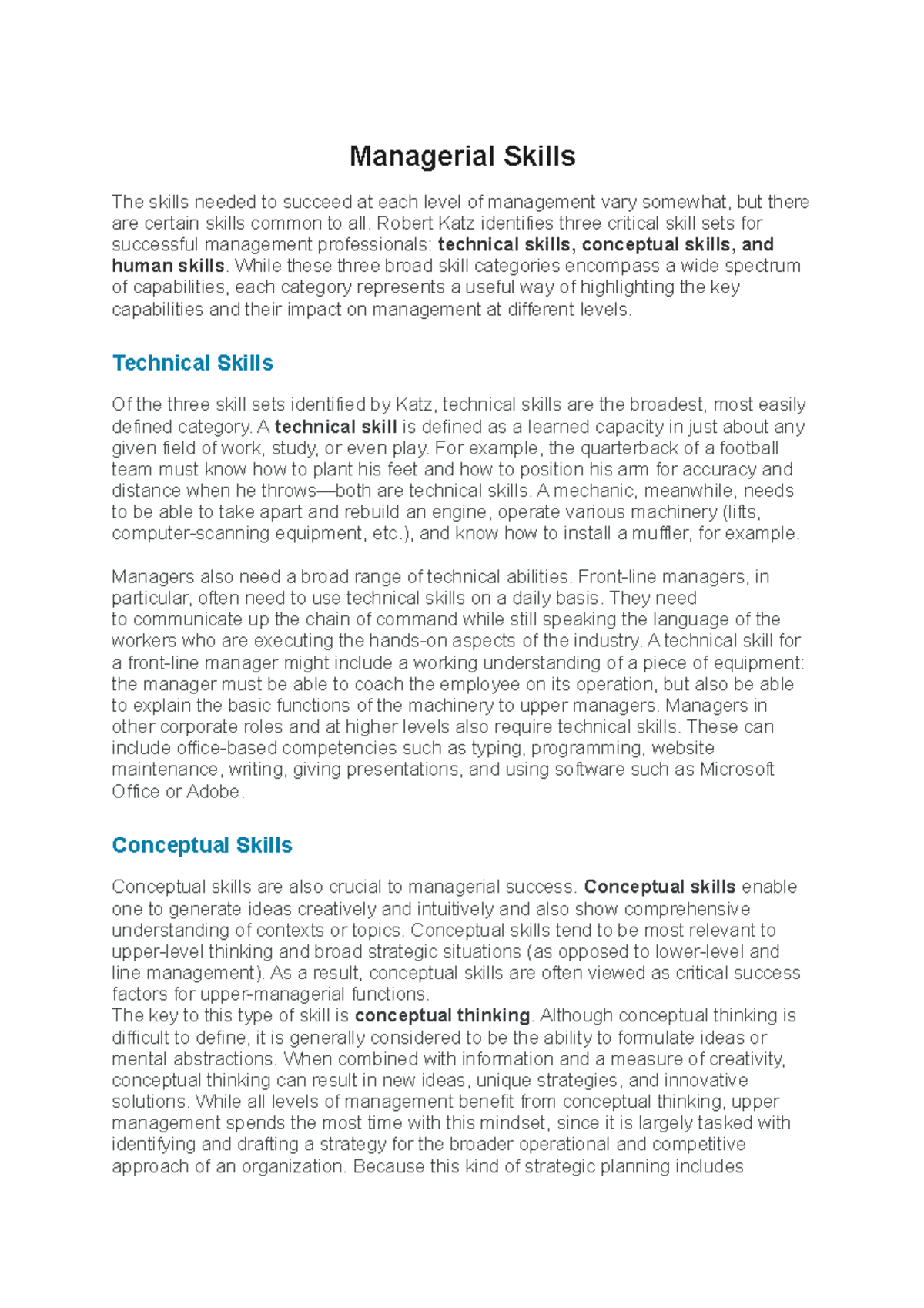 Managerial Skills and Competencies for Effective Leadership - Studocu