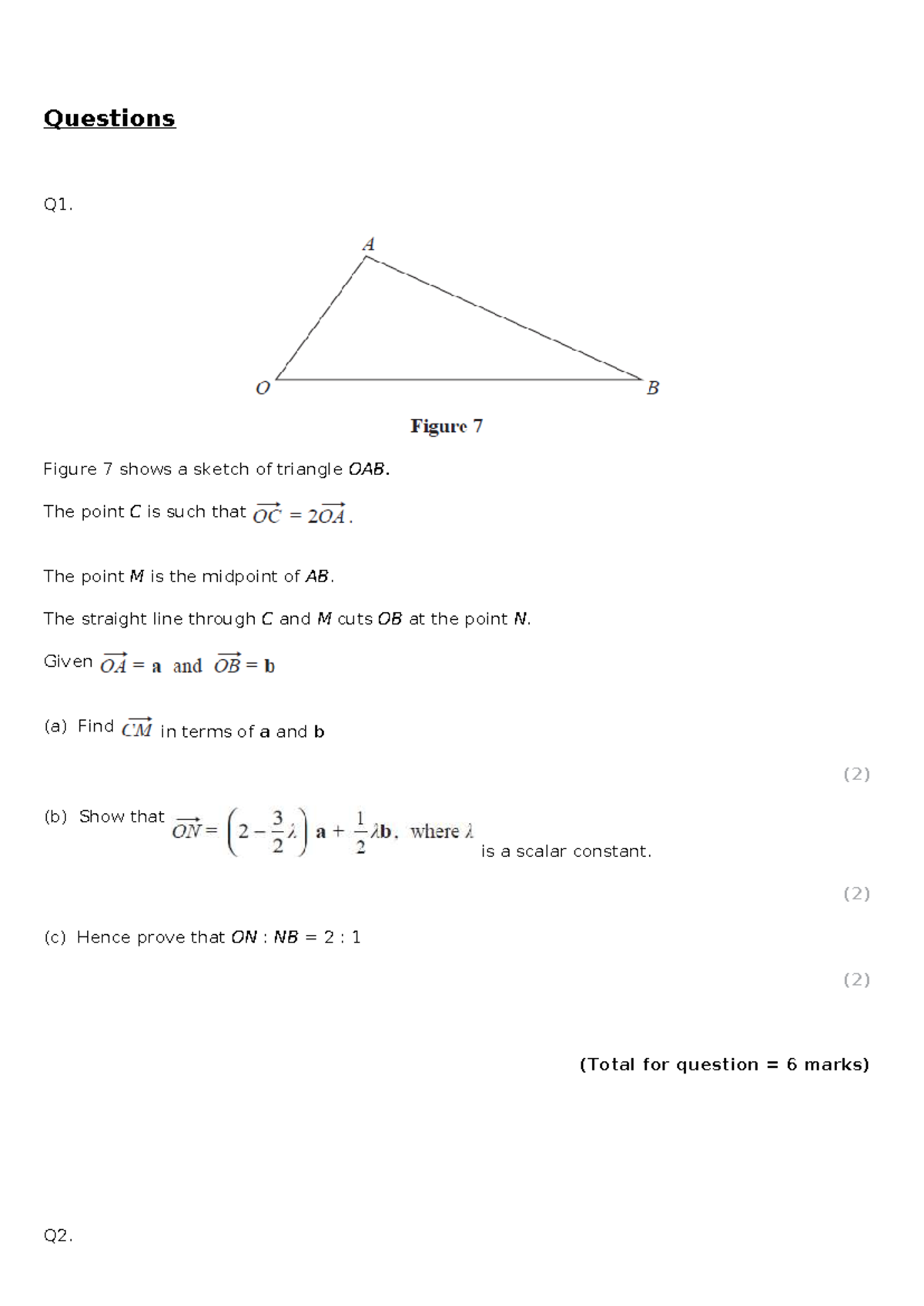 Vectors Q6: Comprehensive Questions and Solutions - Studocu