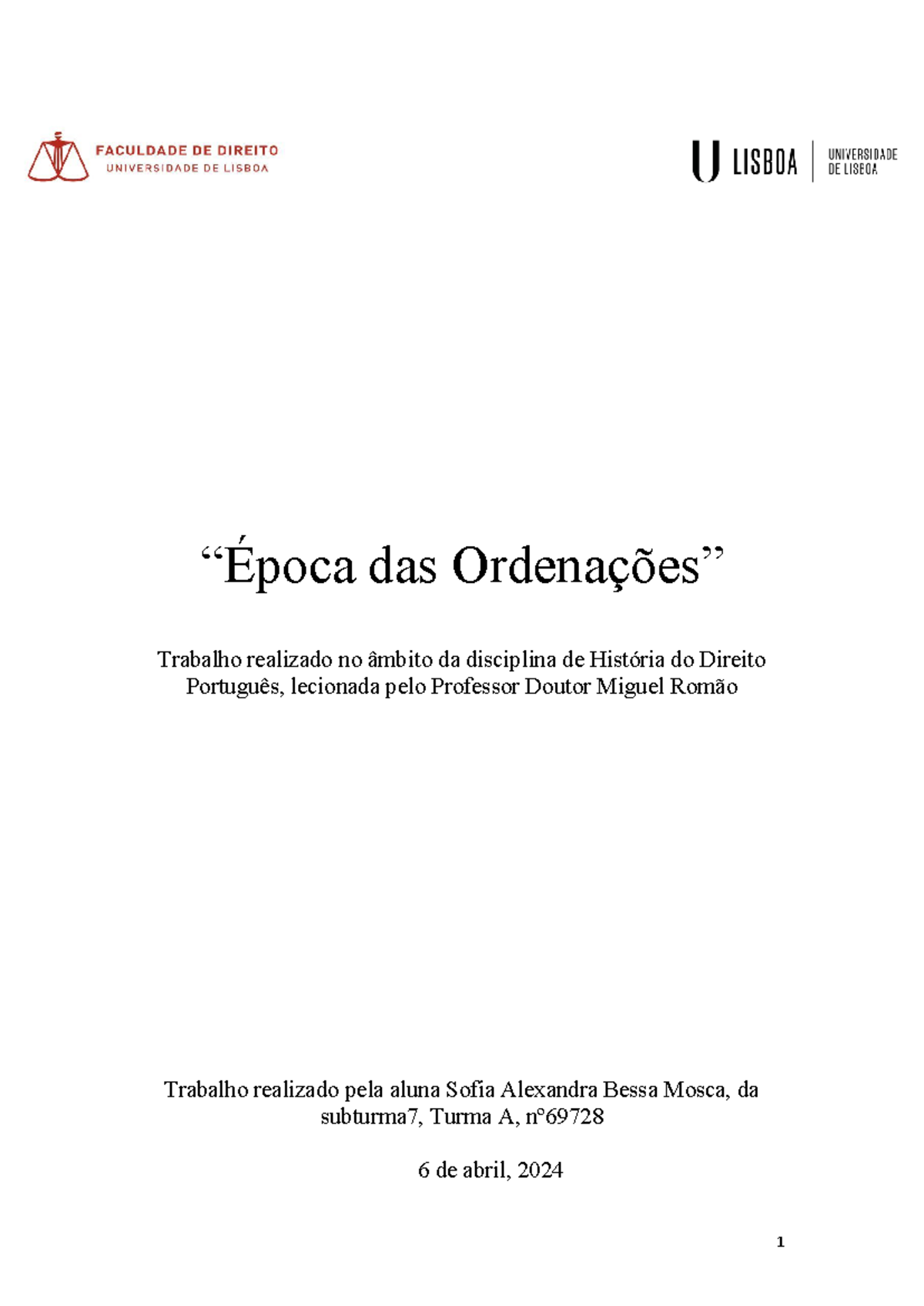 Época das Ordenações: História do Direito Português - FDUL - Document Preview