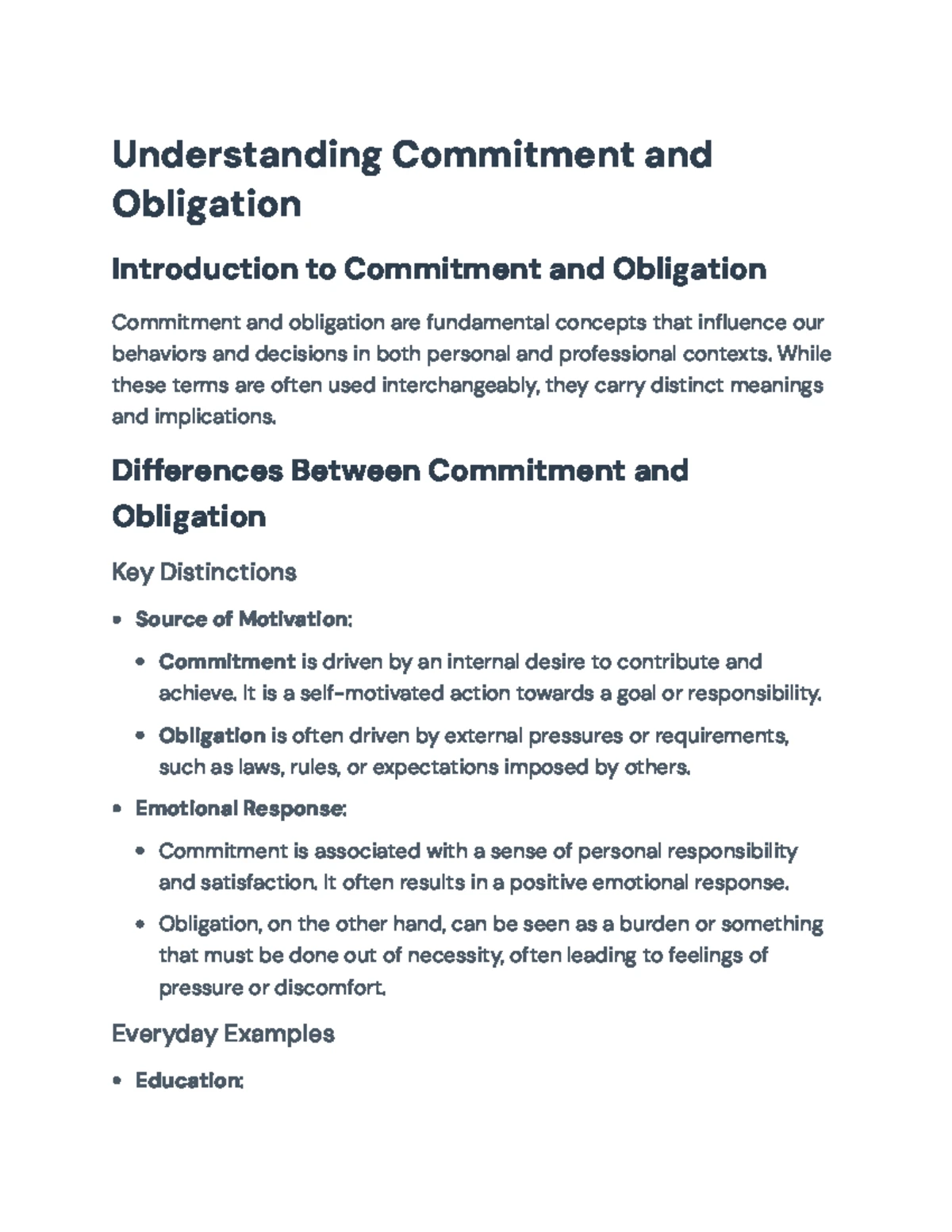 Understanding Commitment: Definitions and Applications Across Contexts ...