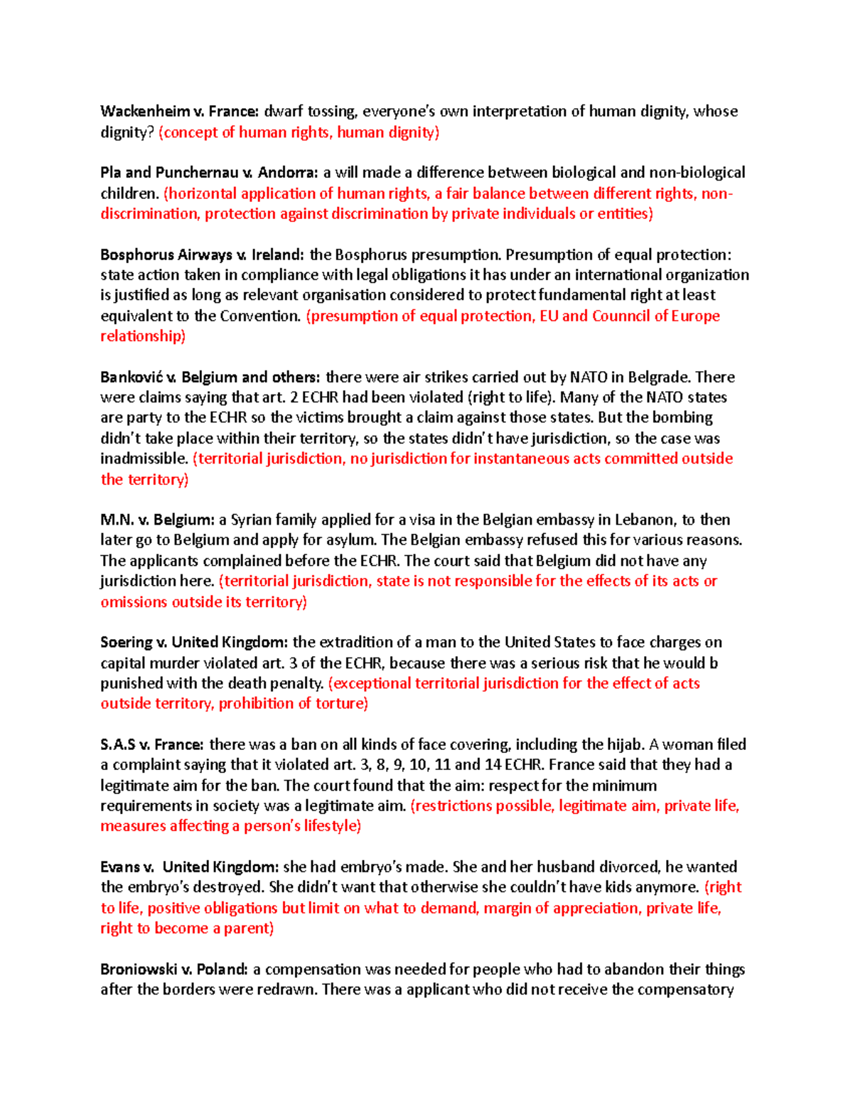**Case Study: International & European Human Rights Law (Law 302 ...