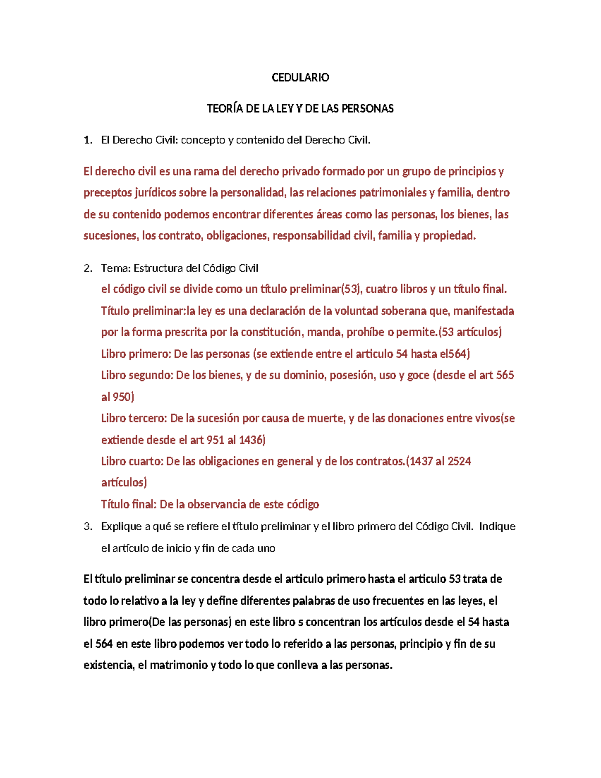 Cedulario TeoríA DE LA LEY Y LAS Personas 1(provisorio) - CEDULARIO ...