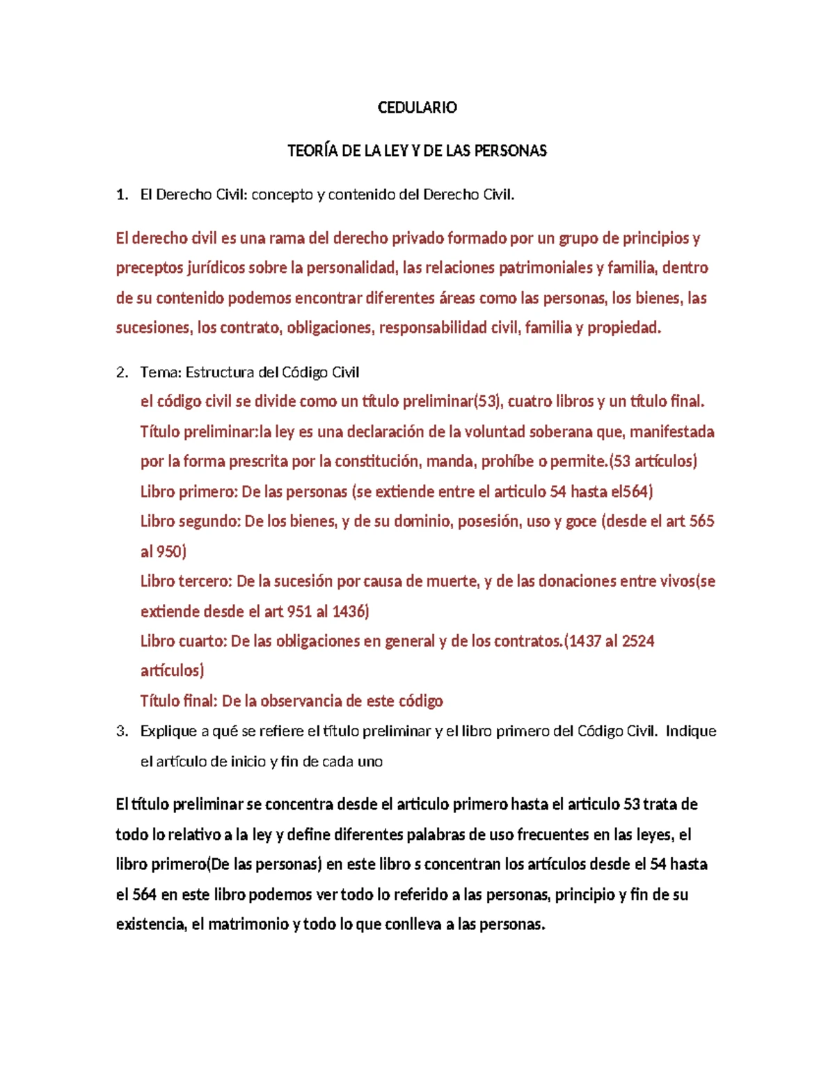Teoría de la ley - apuntes - Teoría de la ley DEFINICION EN EL CODIGO ...