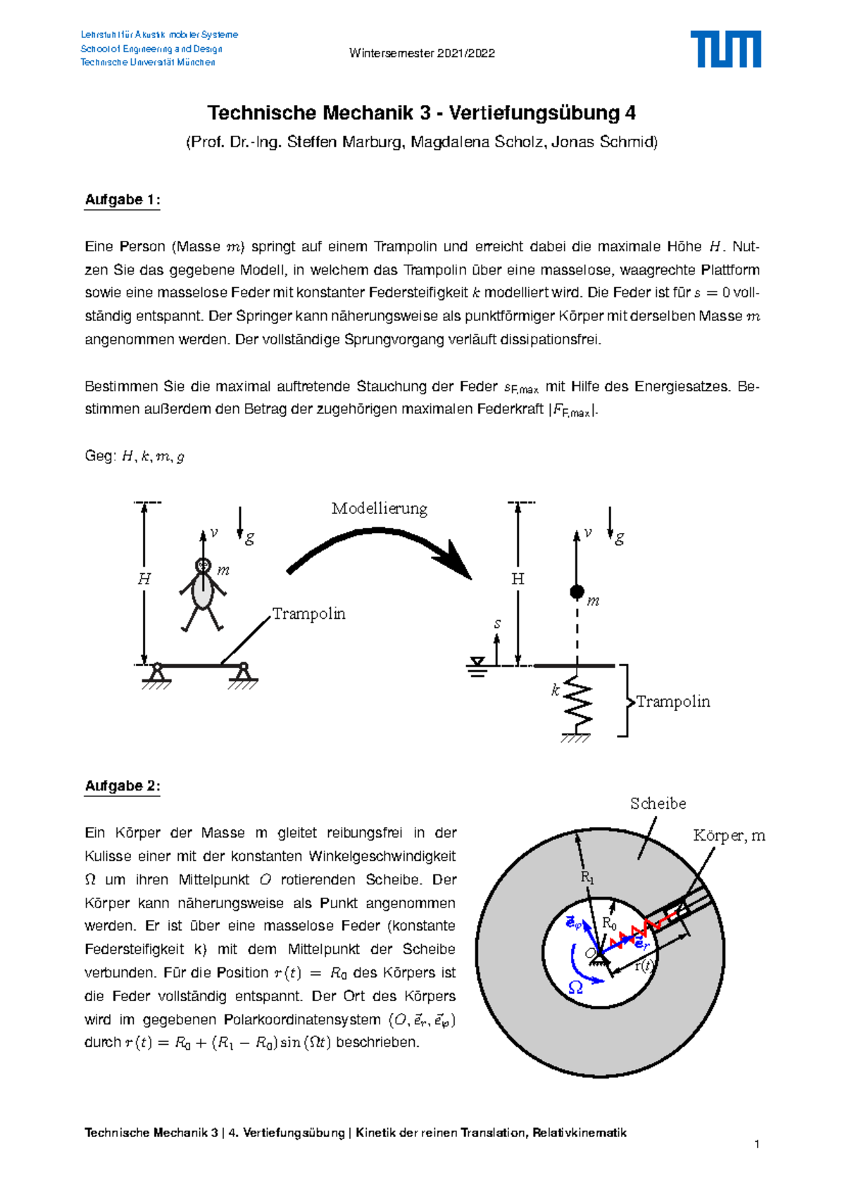 Übung4 - Üben - Wintersemester 2021/ Technische Mechanik 3 ...