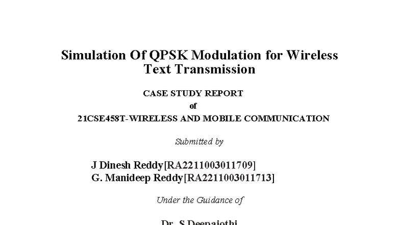 Simulation of QPSK Modulation for Wireless Text Transmission - Case ...