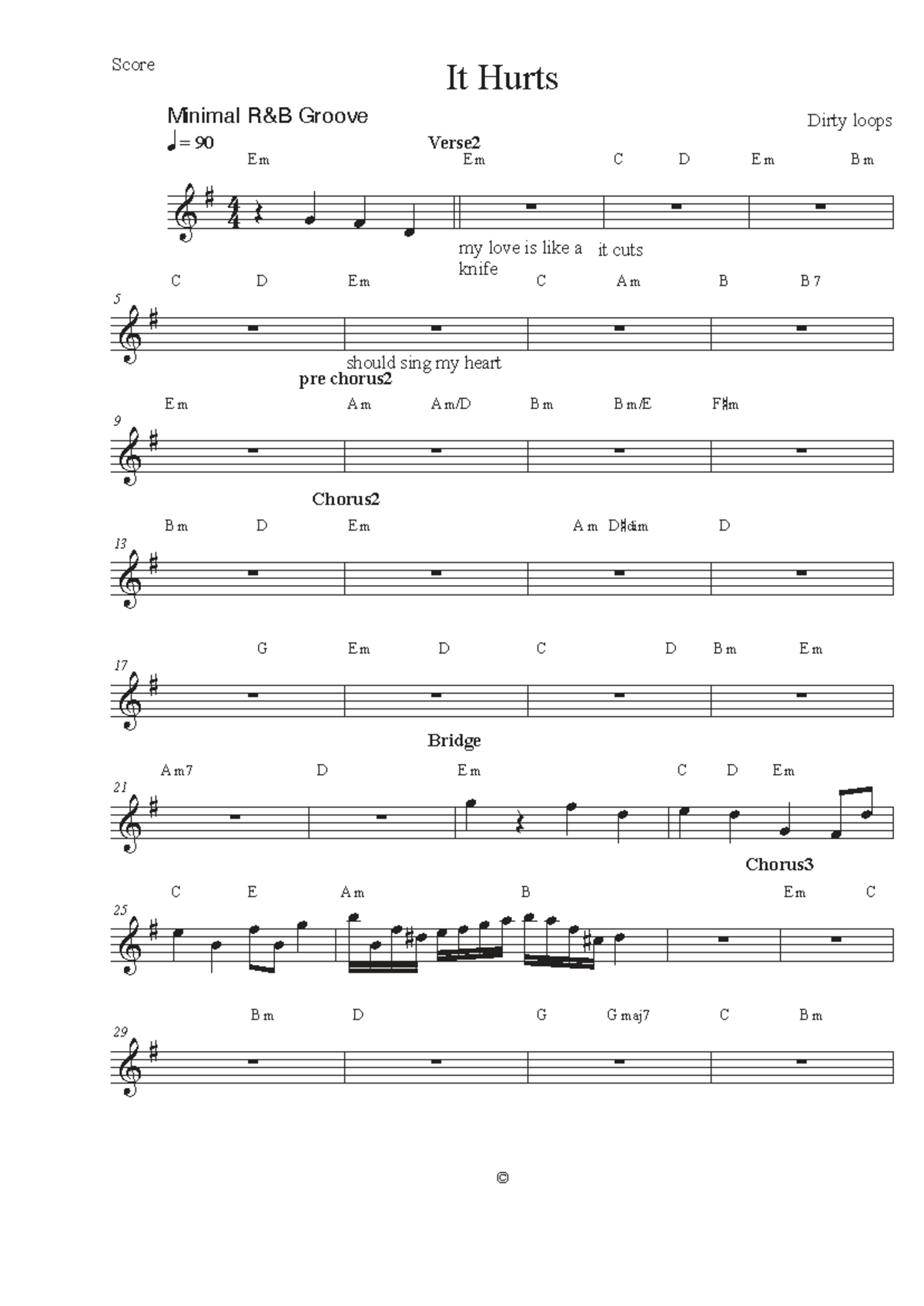 Score for 