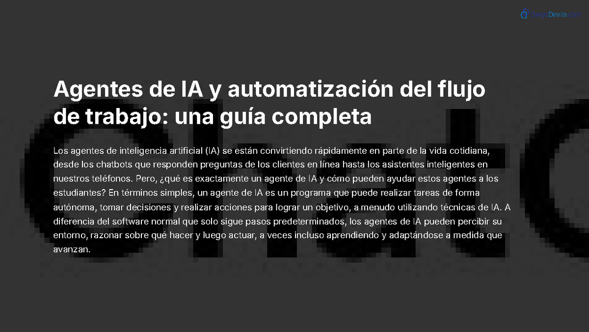 Guía Completa sobre Agentes de IA y Automatización del Flujo de Trabajo ...