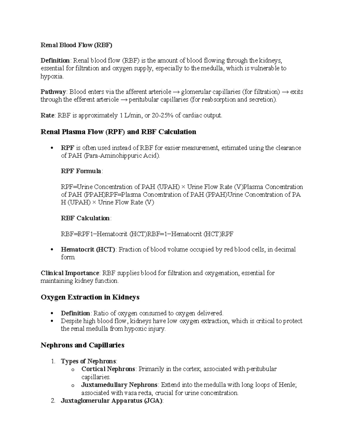 Renal Blood Flow (RBF) and Its Clinical Significance in Nephrology ...
