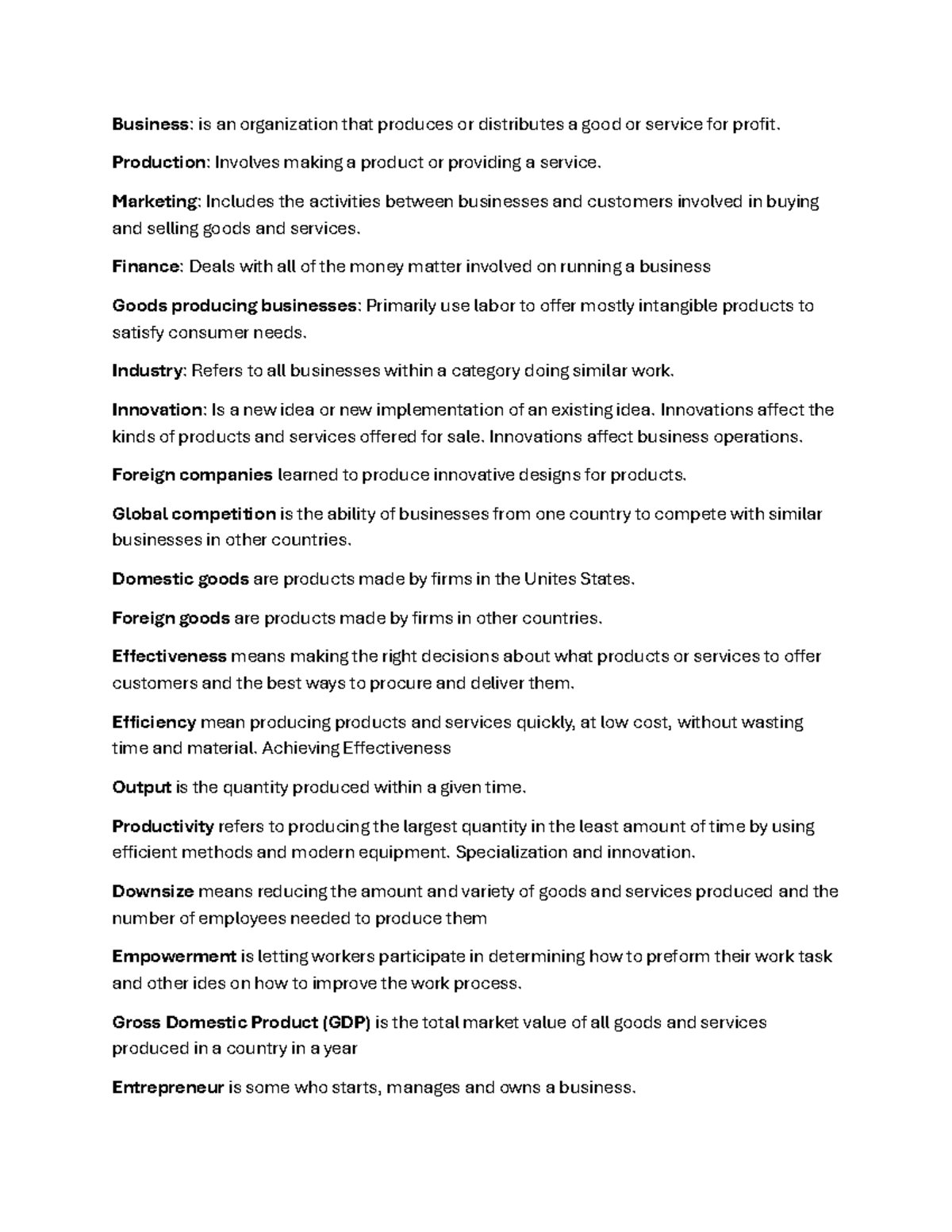 Introduction to Business Concepts and Practices (BUS 101) Overview ...