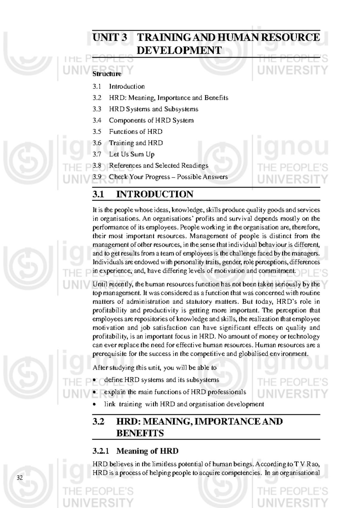 Unit 3: Training and Human Resource Development Insights - Studocu