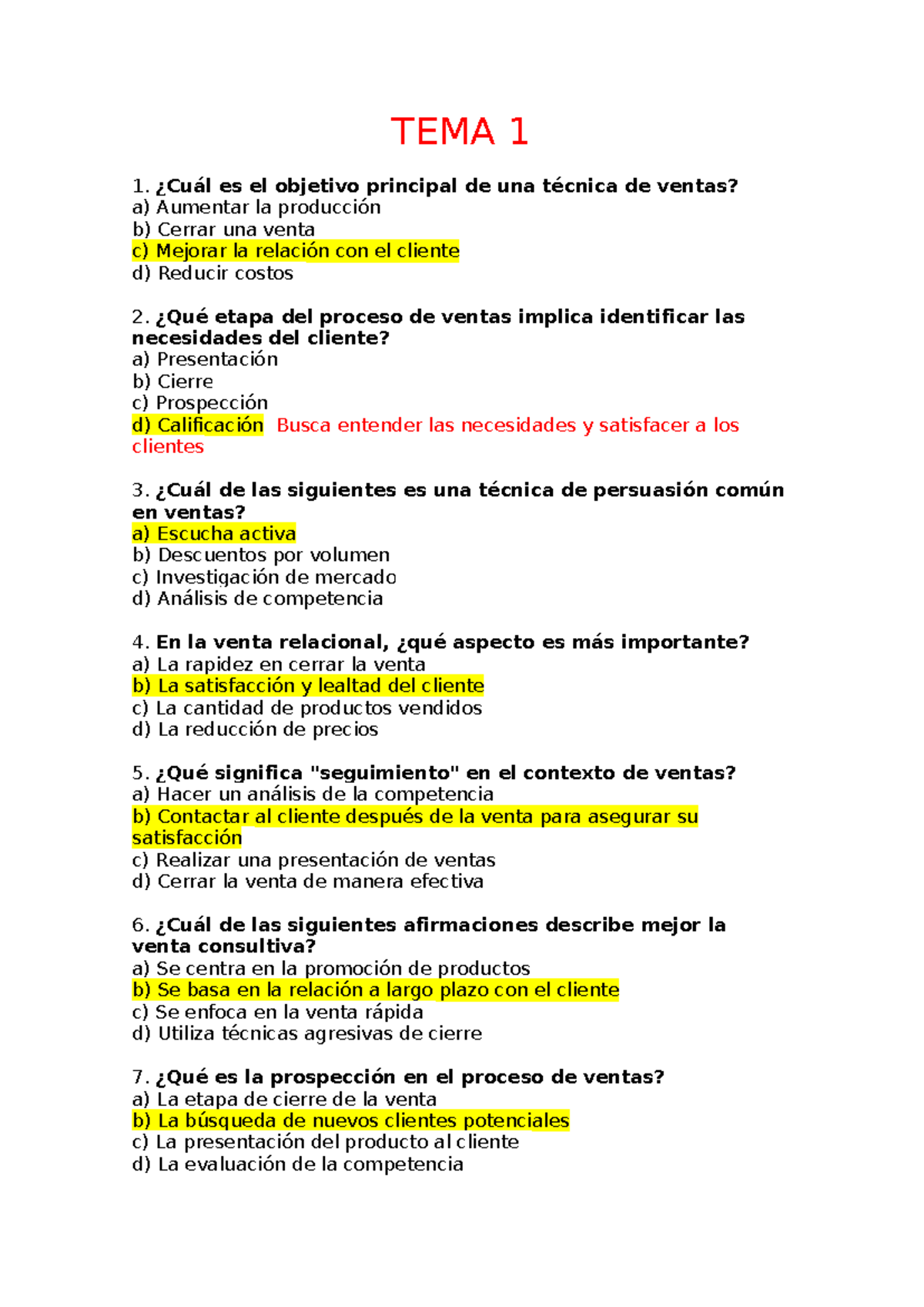 Test - TEMA 1 a 5: Técnicas de Ventas y Estrategias - Studocu