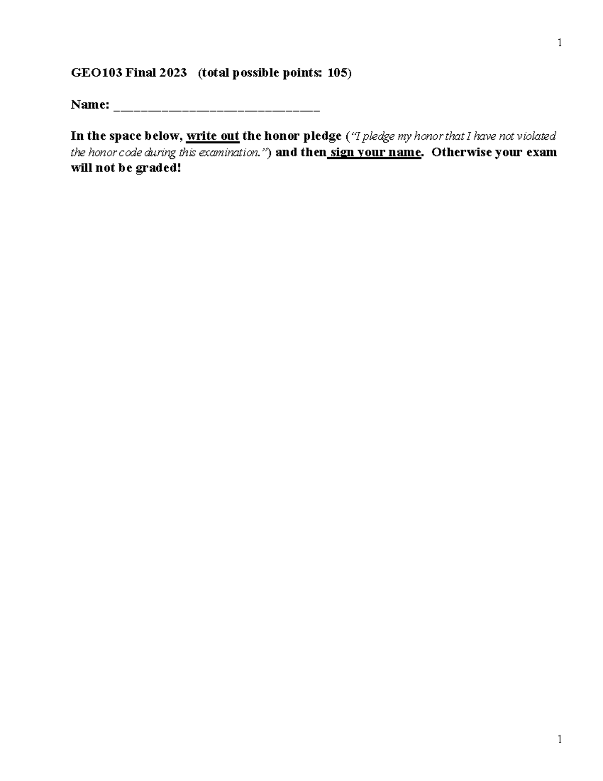 GEO103 Final Exam 2023: Comprehensive Review and Key Concepts - Studocu