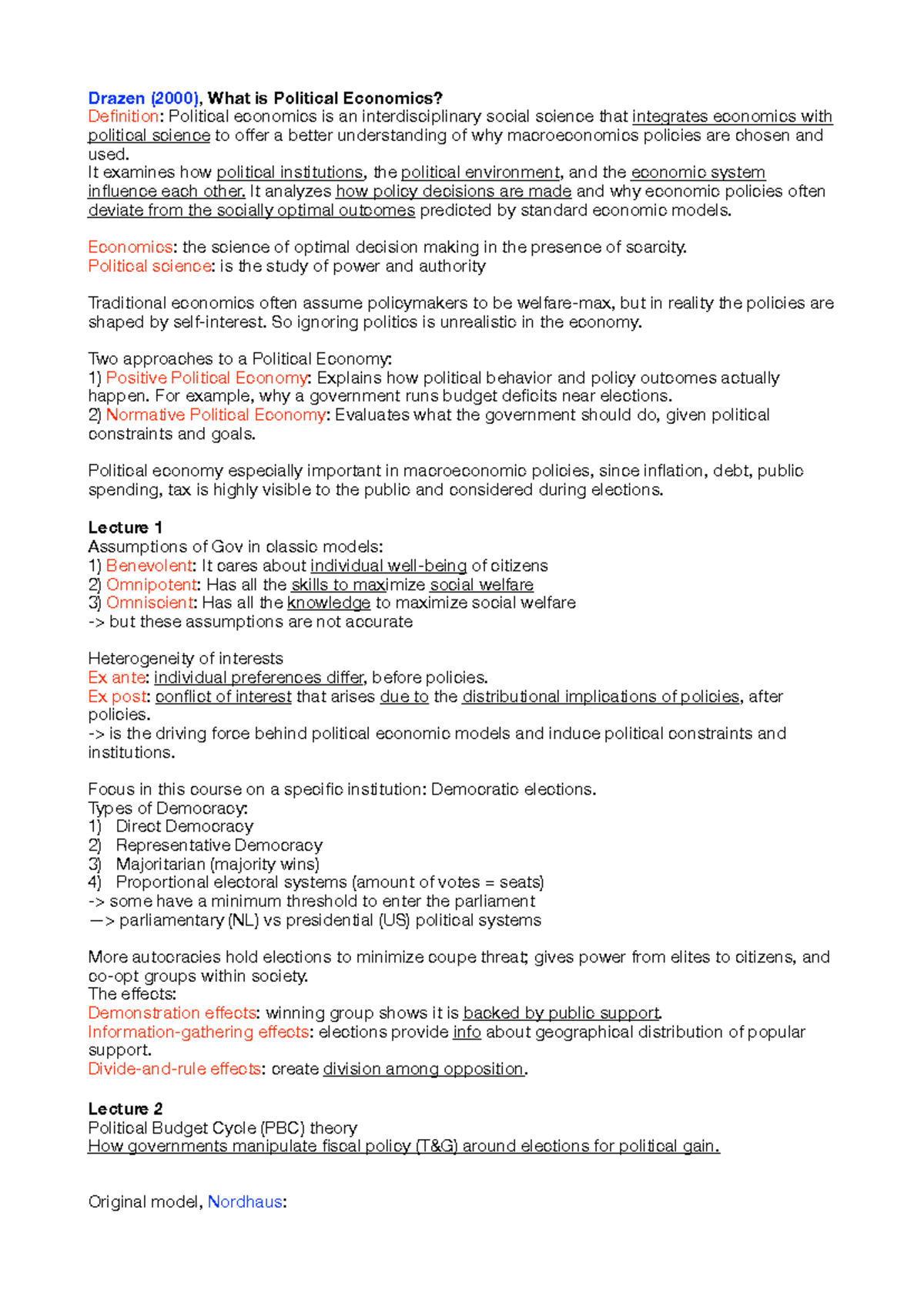 Political Economics Overview: Key Concepts and Theories (PE 101 ...