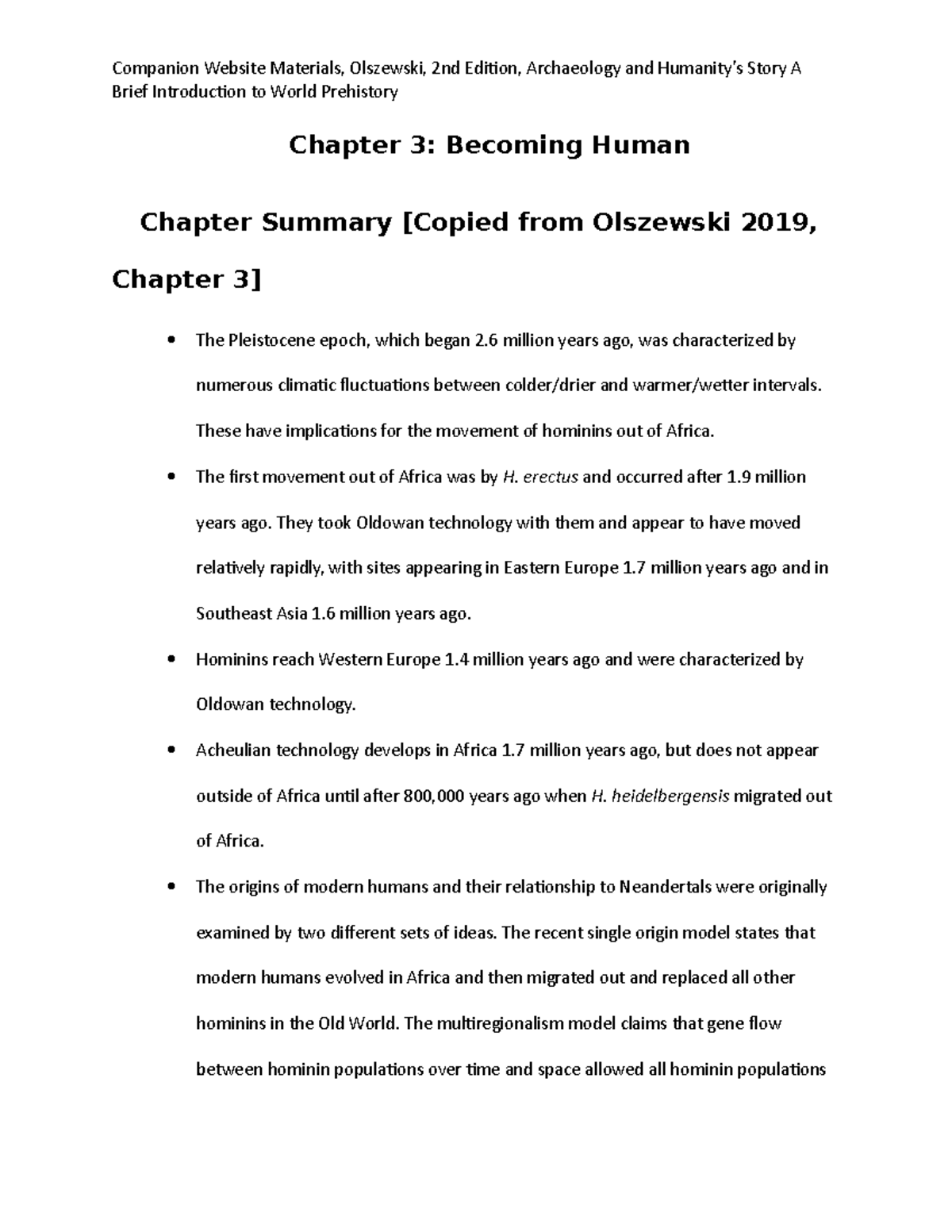 Chapter 3 Summary: Exploring Human Evolution and Migration Patterns ...