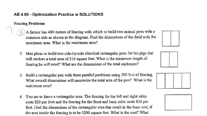 AB 4.06 Optimization Practice w Solutions - AB 4 Optimization Practice ...