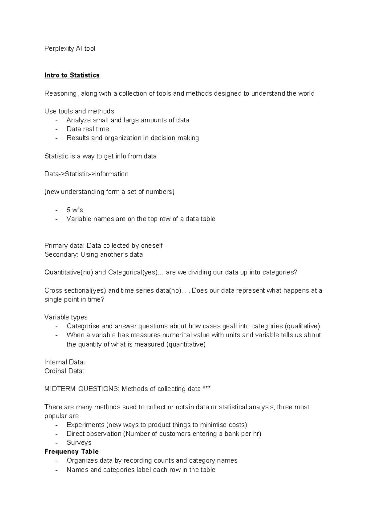 ADM 2302 Week 1 - Intro to Statistics & Data Analysis Lecture Notes ...