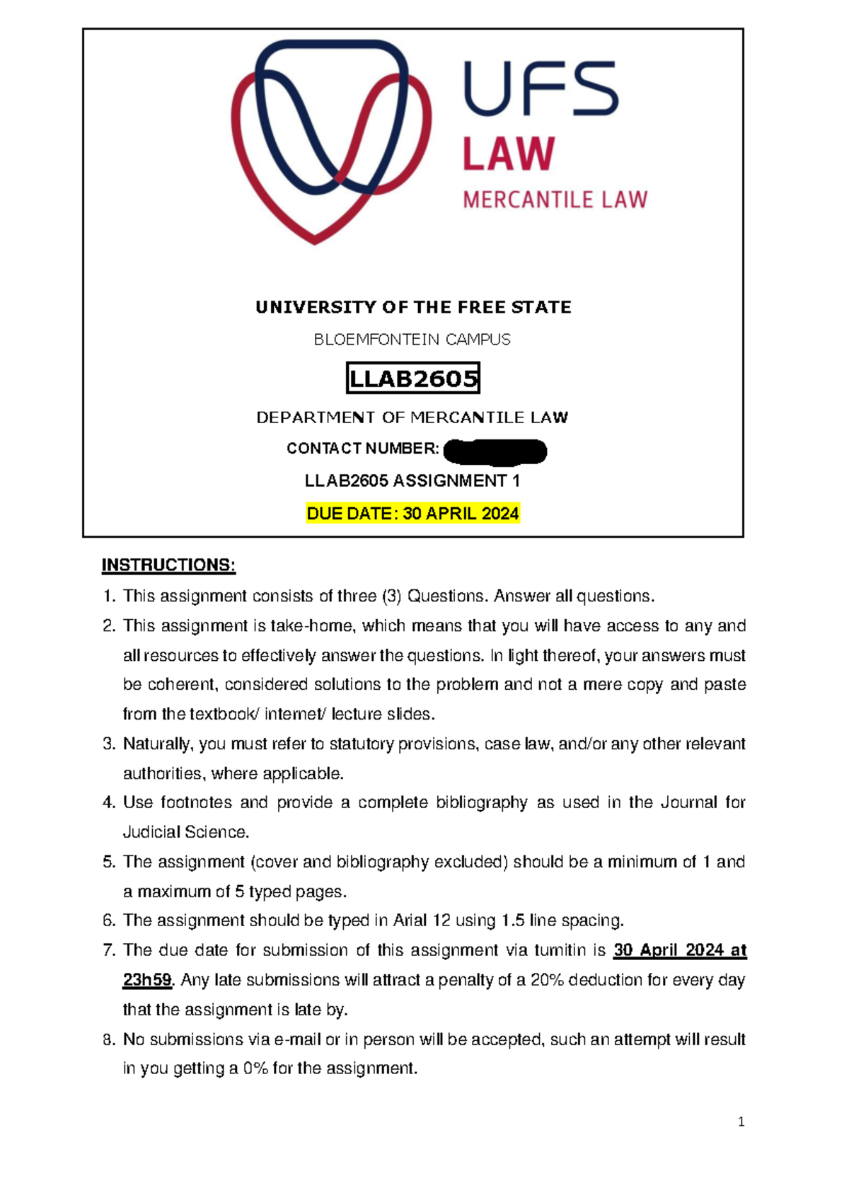 LLAB2605 Assignment 1: Collective Labour Law & Unfair Dismissal ...