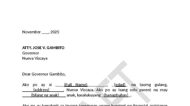 Letter-to-GOV - samle letter to Governor - November , 2025 ATTY. JOSE V ...