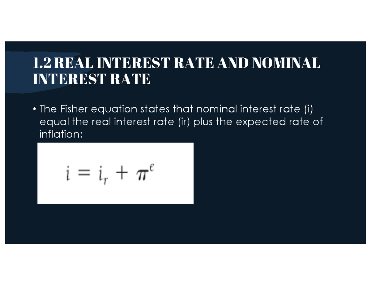 Interest Rate Analysis Part 2 - ECON 101 Lecture Notes - Studocu