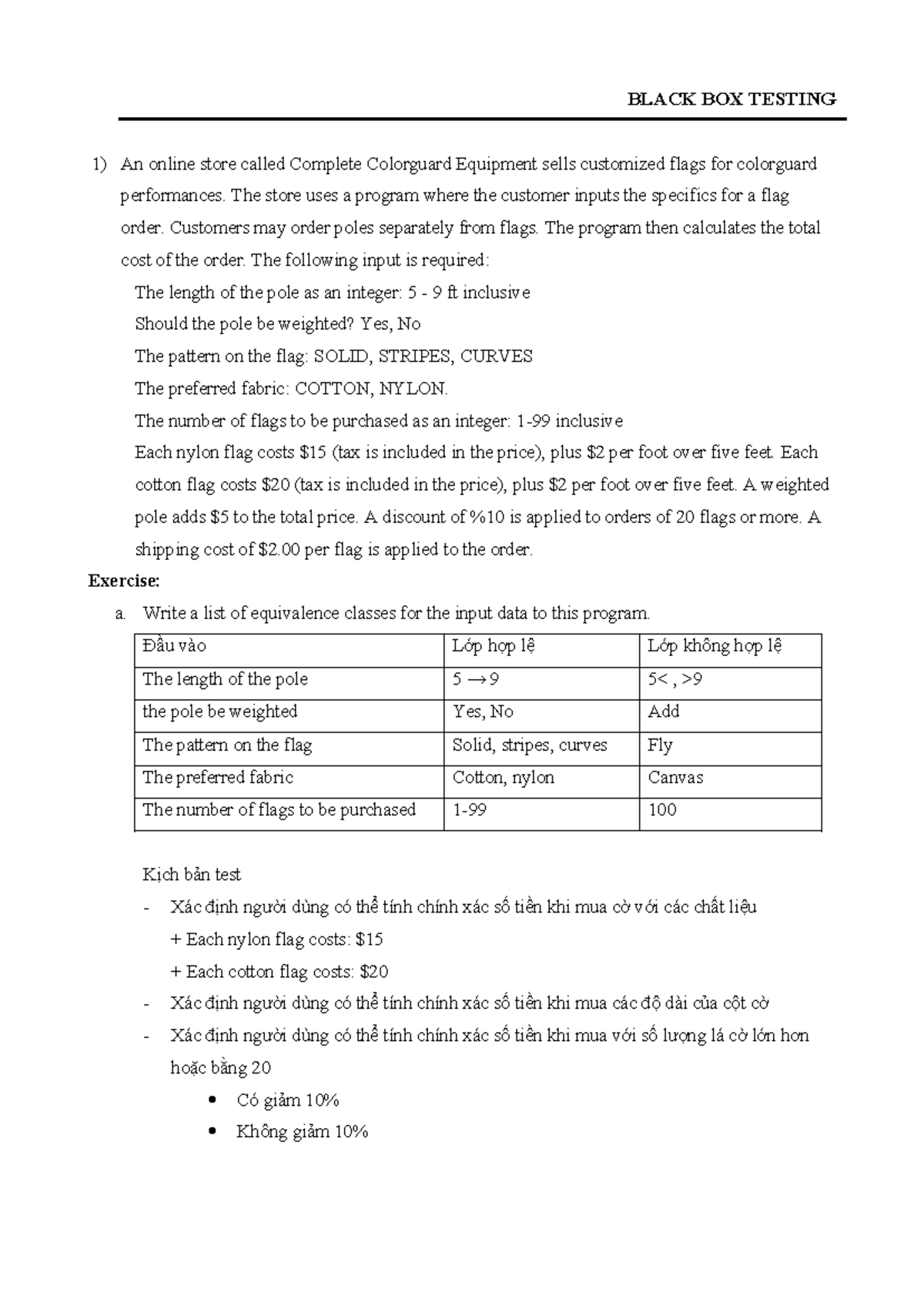 Exercise 3: Comprehensive Black Box Testing Techniques - Studocu