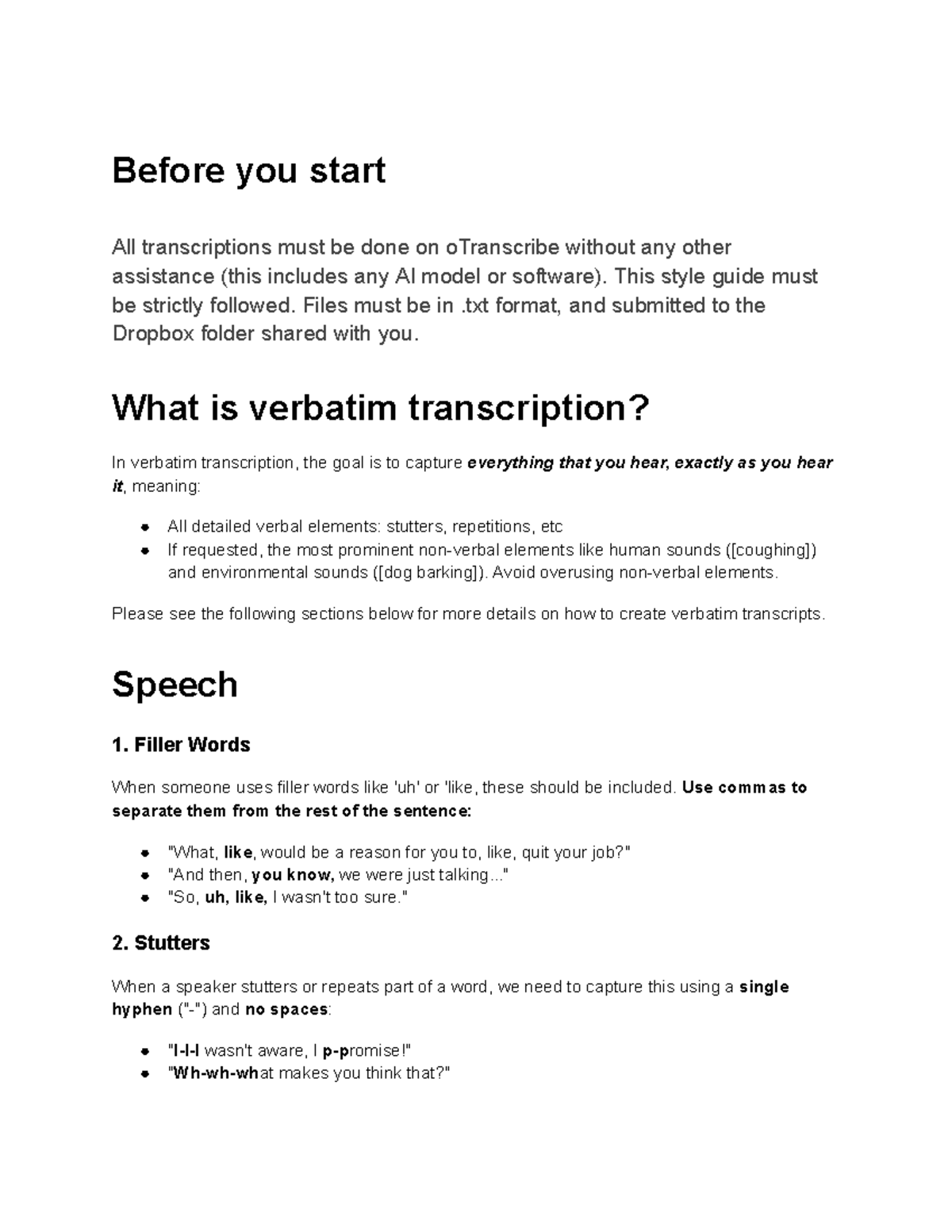 Style Guide for Verbatim Transcription: Health Guidelines - Studocu