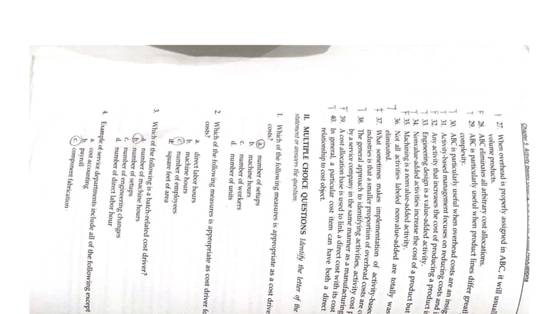Chapter 5 Activity Based Costing and Service Cost Allocations - Studocu