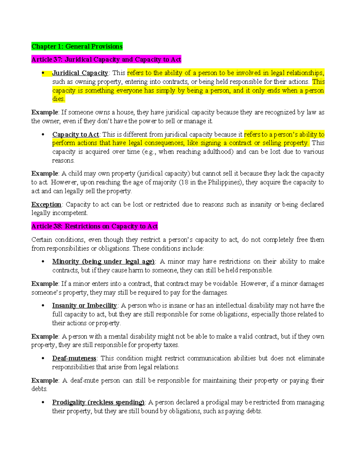 Civil Law Reviewer: Articles 37-57 Insights and Juridical Concepts ...