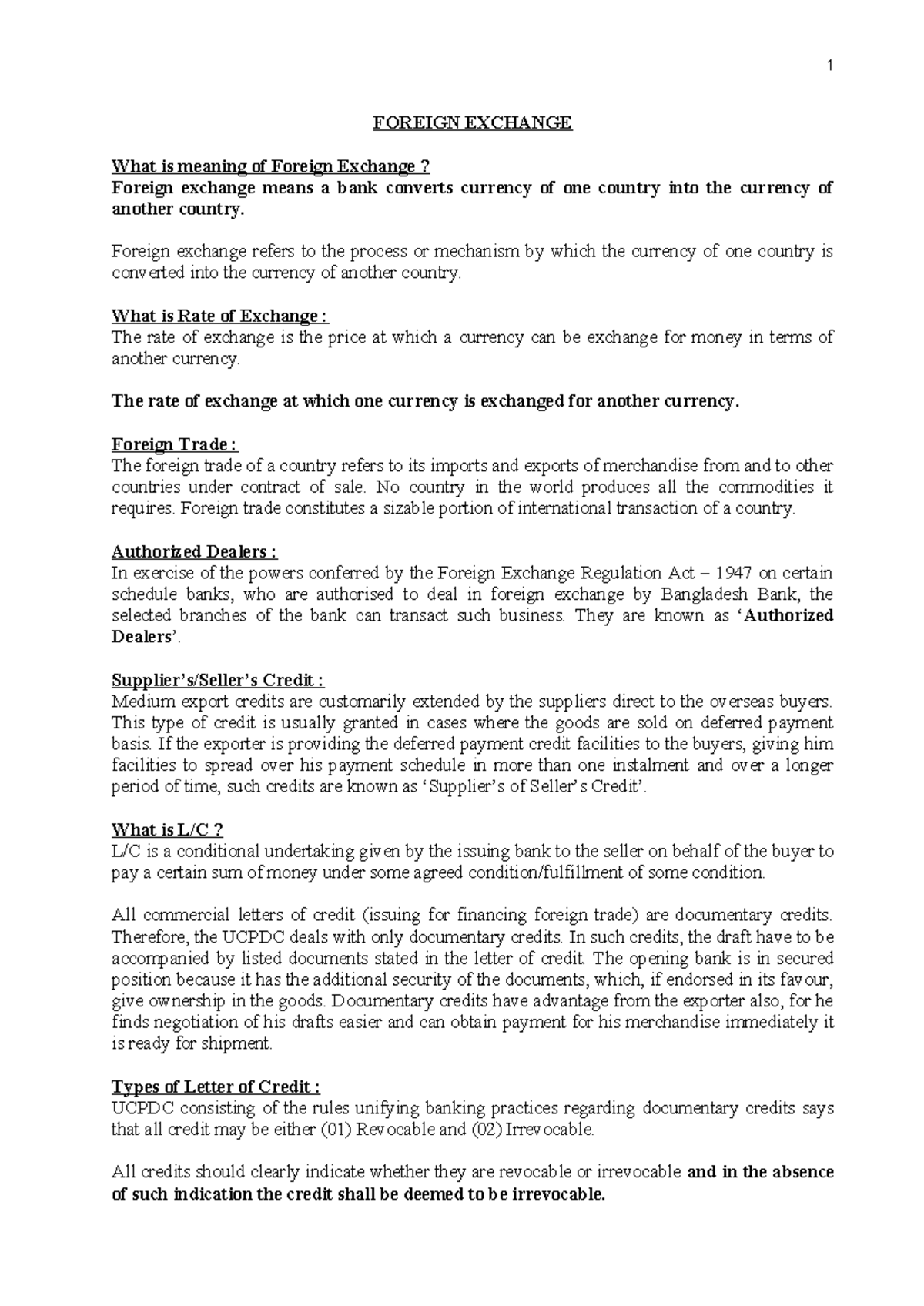 Foreign Exchange Overview: Key Concepts and Mechanisms - Studocu