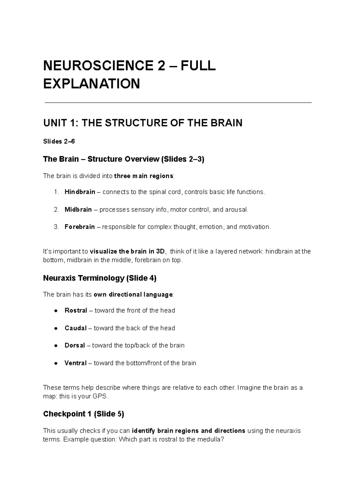 Neuroscience 2: Comprehensive Overview of Brain Structure & Function ...