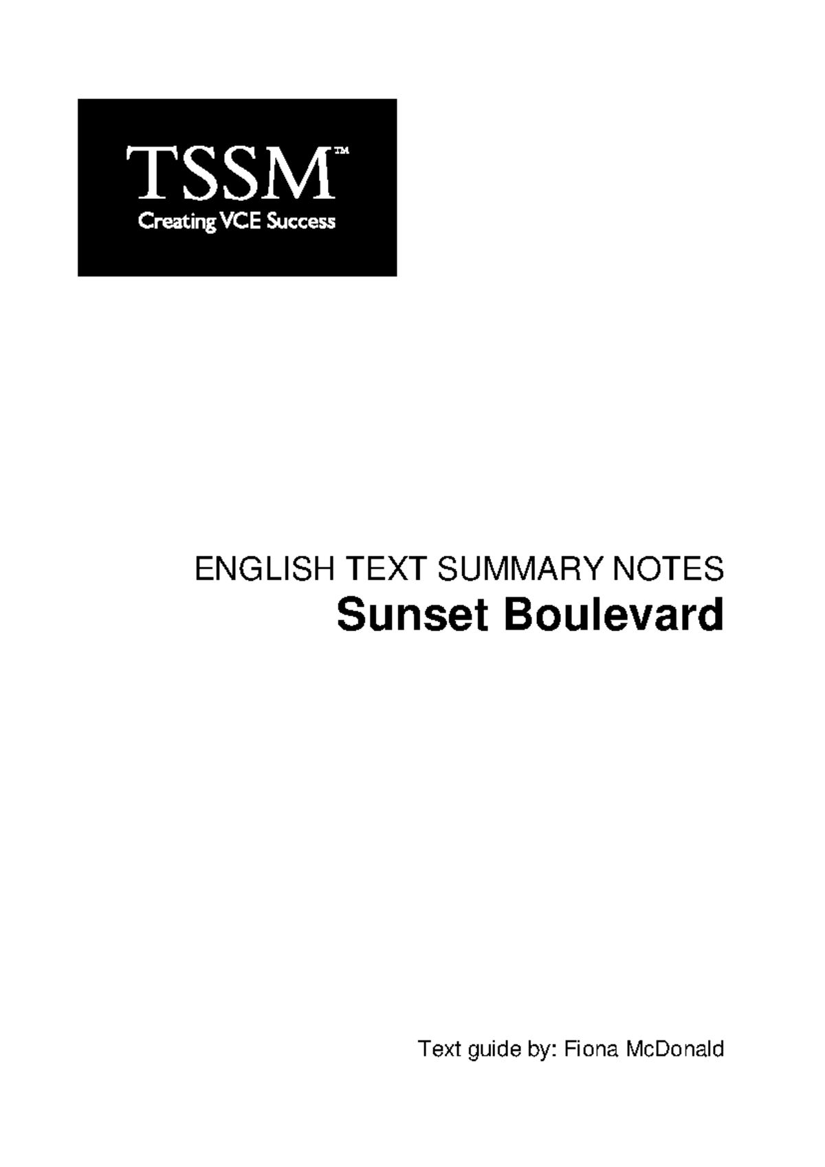Sunset Boulevard Study Notes: Themes, Characters, and Exam Tips TSSM ...