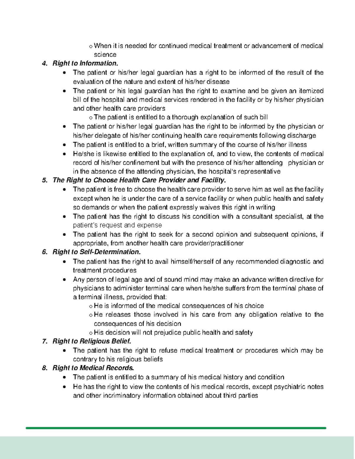Rights to Information in Healthcare: Patient Rights Overview - Studocu