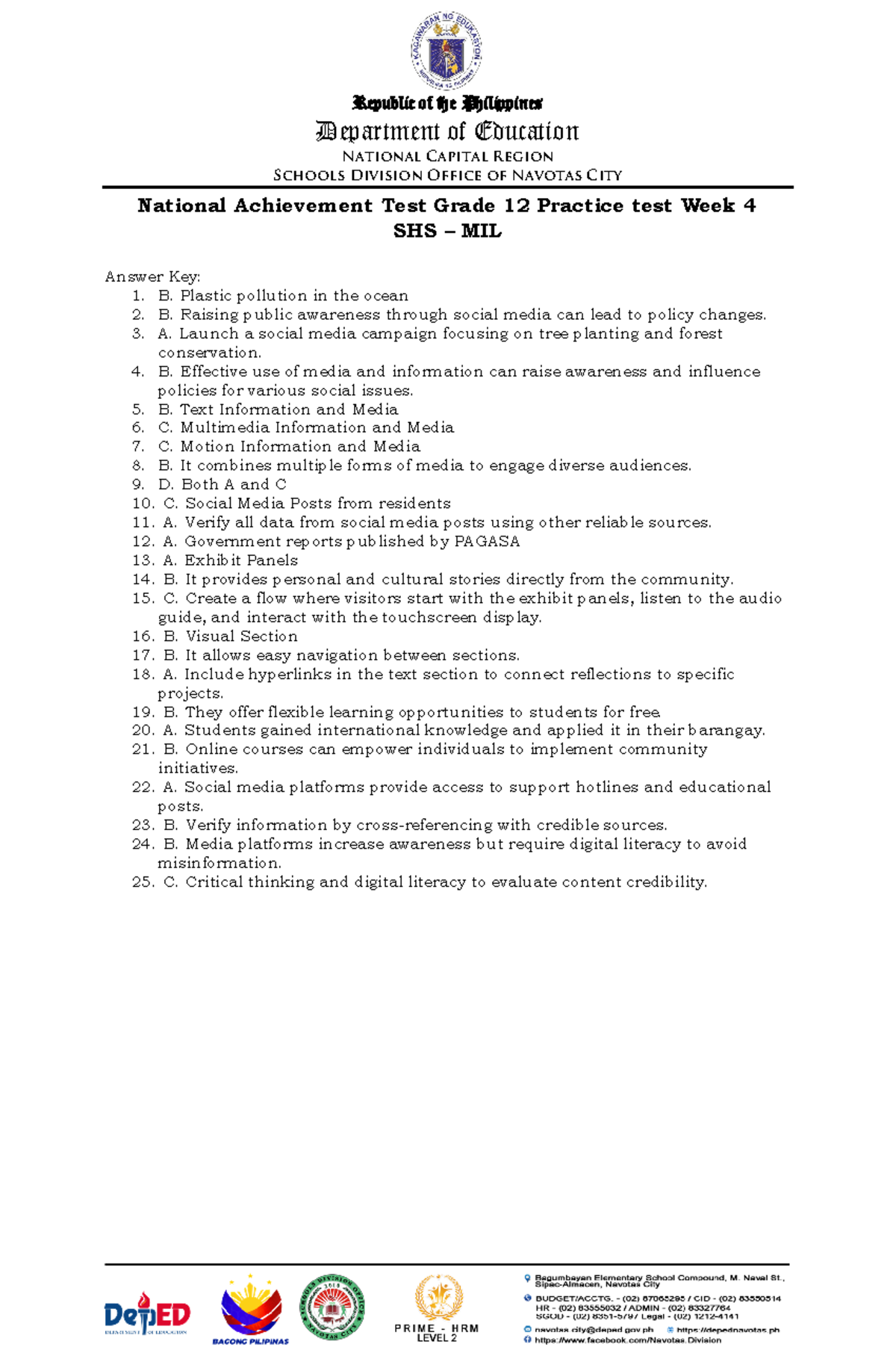NATG12 Practice Test W4 MILAns Key - Republic of the Philippines ...