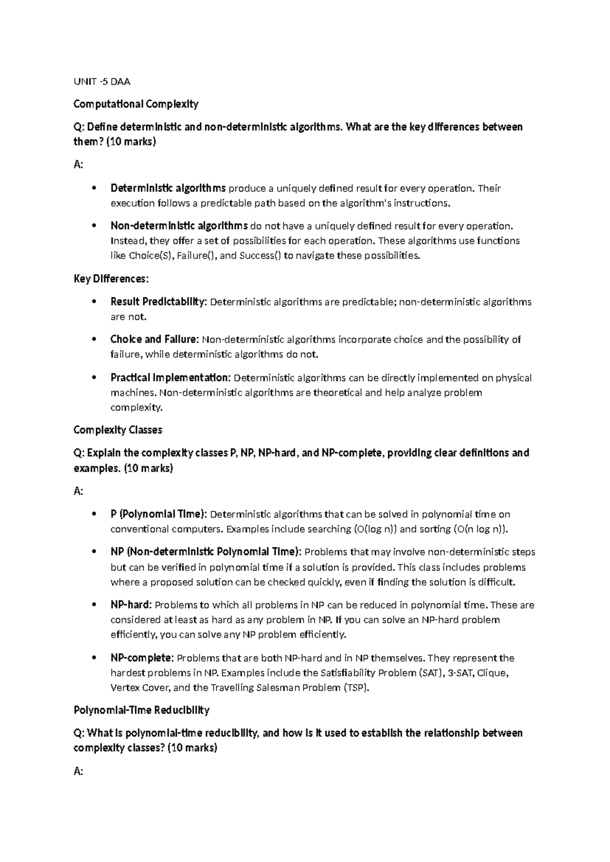 UNIT-5 DAA - This is the UNIT-5 Notes specially prepared for exams for ...