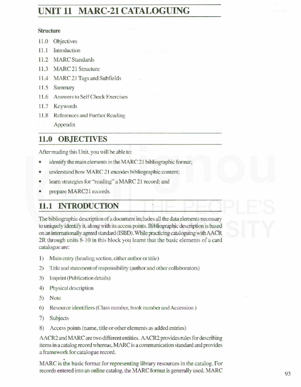 Unit 11 - MARC 21 Cataloguing: Structure, Standards, and Tags - Studocu