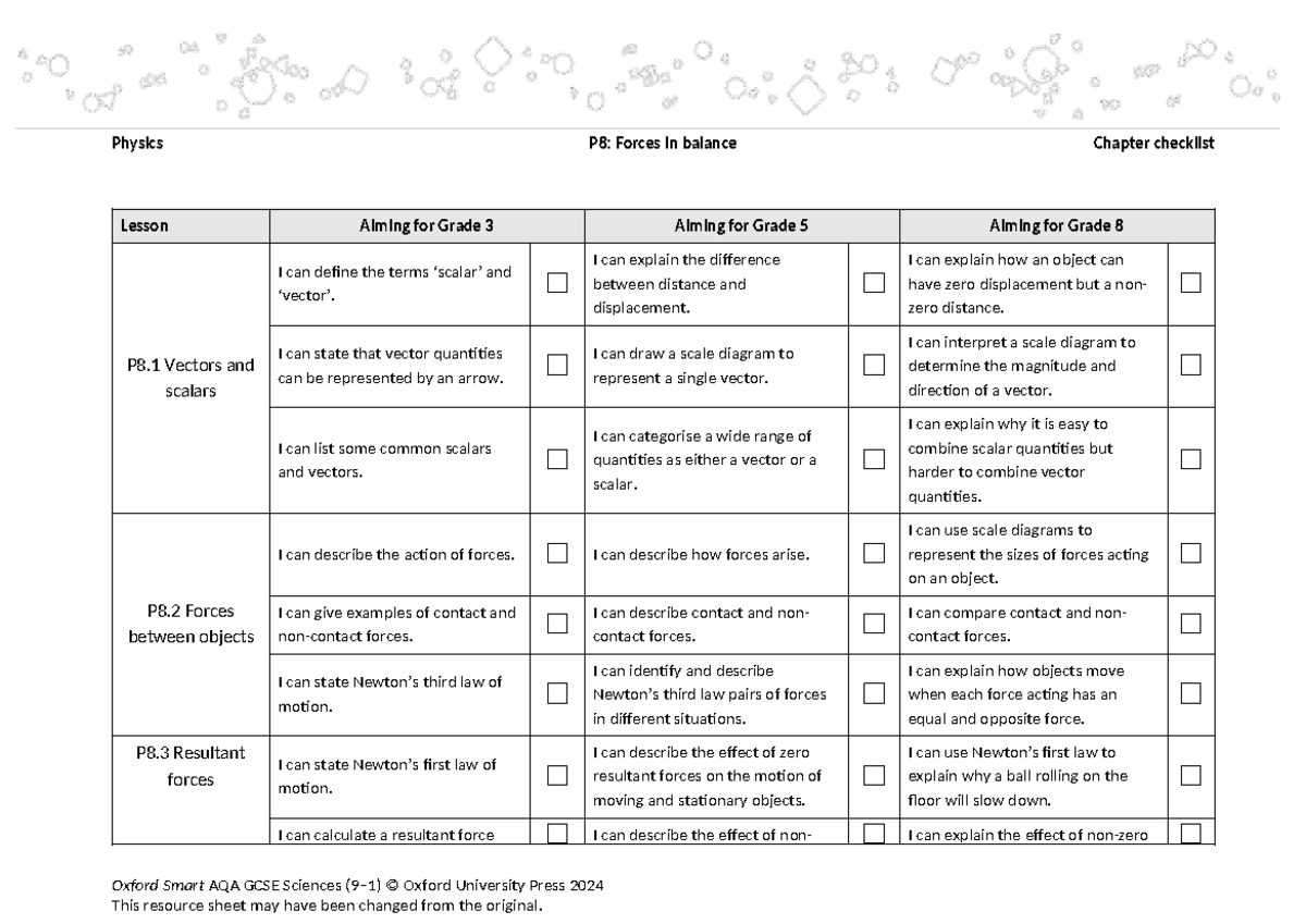 AQA GCSE Physics P8: Vectors, Forces, and Moments Study Guide - Studocu