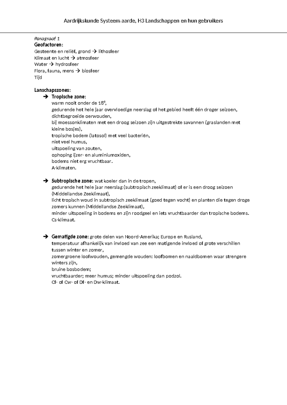 Aardrijkskunde Systeem Aarde Hoofdstuk 3: Geofactoren en ...